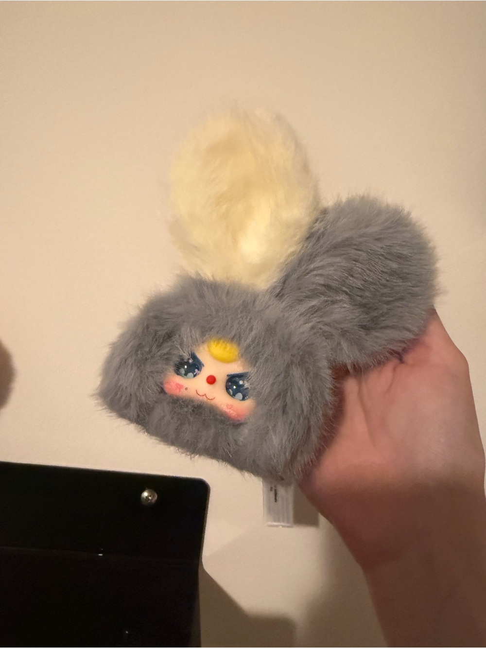 Plush Gray & Cream BabyThree Macaron Bag Charm